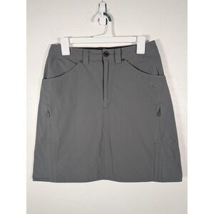 Mountain Hardwear Skirt Womens 6 Gray Stretch Nylon Hiking Outdoor Zip Pockets